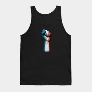 Flag of France on a Raised Clenched Fist Tank Top